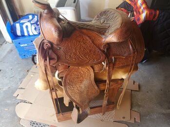 Vintage roping saddle, Billie Jean Benson, Siodło westernowe , San Carlos 