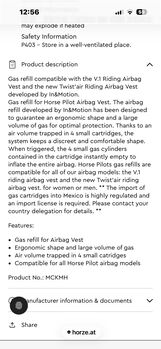 Airbag Kartuschen flach (Horsepilot) In&motion Horse Pilot
