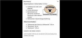 Western Kopfstück Kaltblut/X-Full Wildhorn by Busse BADGER