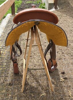 Western Sattel Westernsattel Cognac Full Quarter Gustom Germany ES SADDLERY & TACK 