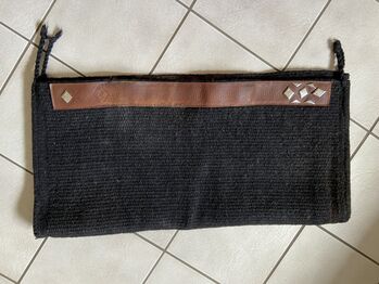 Western Blanket, Show, schwarz mit Lederbesatz, Silberconchos, gebraucht Mayatex  Blanket 