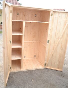 Sattelschrank Massivholz Nut und Ferder 100 x 80 x 200 cm Der Holzbock Sattelschrank 100