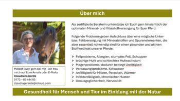Zertifizierte Beratung zu: Nahrungsergänzungsmittel für Pferde