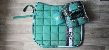 SET Schabracke Dressur + Bandagen von Eskadron türkis, Eskadron Big Square, BeagleLou, Czapraki, Schneeberg