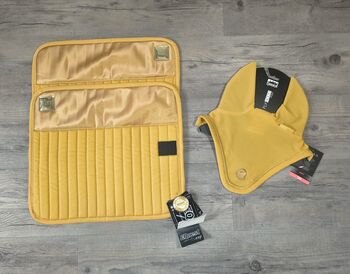 SET Eskadron Golden Yellow Schabracke Bandagen Haube Unterlagen NEU Eskadron Platinum Glossy Bit und andere