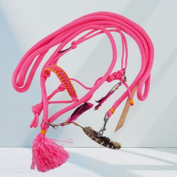 Set PINK Grösse Minishetty Knotenhalfter, Strick, Halsring, Maya (Swisshorseshop), Kantary, Frauenfeld
