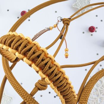 Set in Caramel und Gold Knotenhalfter und Halsstrick COB