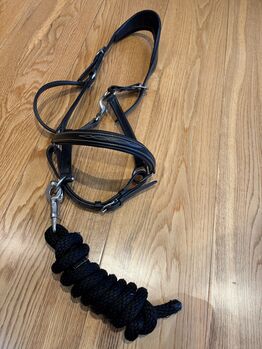 Black Leather Bridle with Lead Rope – Good Condition, Stepan, Bridles & Headstalls