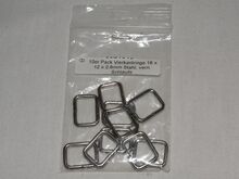 10x Vierkantringe 16x12x2,6mm Stahl vernickelt für Westerntrense Kopfstück Kinnriemen Western Trense