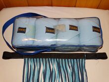 4 neue Euroriding Fleece Polo Bandagen Eis blau Fleecebandagen & Fliegenfransen neuwertig Euroriding