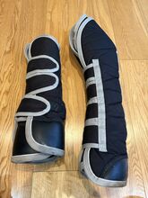 Horse Stable / Travel Leg Wraps – Black & Grey – Pair