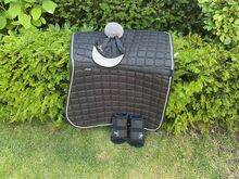 ‼️BLACK MACHY SET‼️ Horze, weatherbeater & Lemieux  Saddle pad, Flyhood & hatsilk 