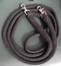 Baumwollzügel / Zügel aus Baumwolle, 300cm, geschlossen, schwarz