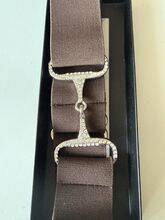 boucle de ceinture équestre mors en cristal brun Trotando Juntos