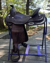 Silver trimmed tooled leather Circle Y saddle Circle Y