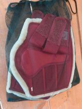 Gamaschen rot mit glitzer teddyfleece