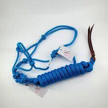 GKH Knotenhalfter mit Bodenarbeitsseil BLAU MINISHETTY