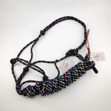 GKH Knotenhalfter mit Bodenarbeitsseil MULTIKOLOR