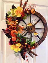 Autumn Cart Wheel Wreath perfect Stable / Home Decor Silver Orchard Crafts Cart Wheel Wreath