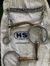 HO- Kandare mit Unterlegtrense- plus Kinnkette Gr 12,5/13 cm Sprenger HO - Kandare mit kurzen Anzügen, leicht gewölbt, gleichmäßige Druckverteilung