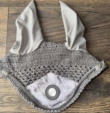 Lemieux Glacé Fly Hood Veils Ears Bonnet Crochet Sage Grey Size XL Lemieux Glacé 