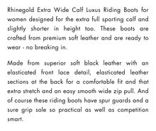 Long Black Riding Boots Rhinegold Lexus