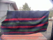 NEWMARKET Woll-Abschwitz-/Paradedecke, brau-rot-grün gestreift NEWMARKET