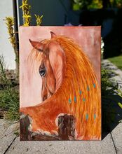 Pferd Rot handgemalt