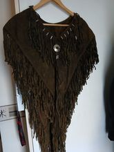Poncho aus echtem Wildleder in braun