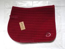 RidersChoice Baumwoll-Schabracke WB-VS Burgandy Weinrot Grau Vielseitigkeit-Full Riders Deal RidersChoice