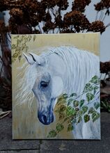 Goldiges Pferd handgemalt. Oelgemaelde