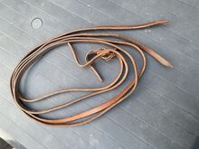 Split Reins, offene Westernzügel, Latigoleder, naturbraun NEU