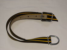 Stabieles Pferdehalsband/Kuhhalsband ca. 75-110 cm Nylon Lederverstärkt schwarz