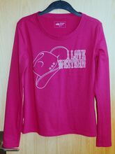 STONEDEEK Damen-Langarmshirt 'I love Western' M Cassis Neuwertig Langarm-Shirt STONEDEEK I love Western