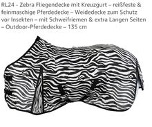 Fliegendecke Pferd . Zebra Look . 135 Fliegendecke