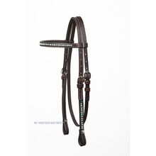 Westerntrense Headstall Zuni Design Braun Leder Glitzer HS-D-128-SOP Western Imports Headstall Zuni Glitzer