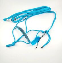 Knotenhalfter PONY mit Strick & Federclip AQUA