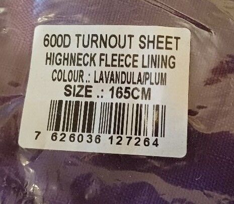 120€% 600D Highneck Regendecke m. Fleece Riders King lavendel lila 165cm, Riders King 600D Highneck Regendecke personalisierbar mit Fleece, Reitartikelbörse (Reitartikelbörse - Onlineshop für Wanderreiter), Horse Blankets, Sheets & Coolers, Grevenbroich, Image 3