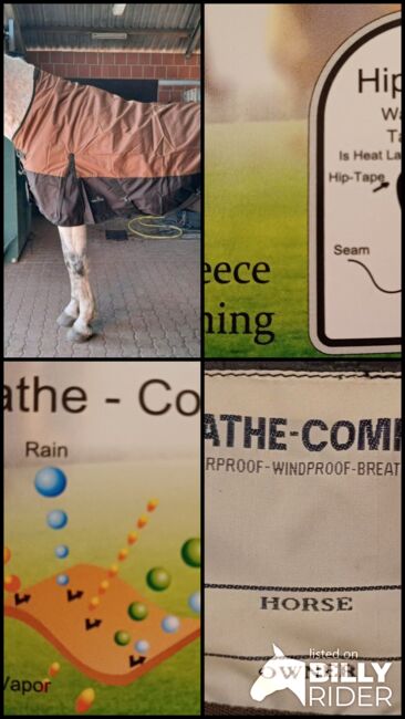 120€% 600D Highneck Regendecke m. Fleece Riders King braun beige 165cm, Riders King 600D Highneck Regendecke personalisierbar mit Fleece, Reitartikelbörse (Reitartikelbörse - Onlineshop für Wanderreiter), Horse Blankets, Sheets & Coolers, Grevenbroich, Image 18