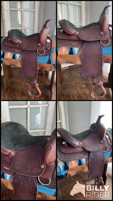 14.5” Timber Ridge Western Saddle w/ Aztec Basketweave Leather Tooling, Timber Ridge Saddlery, Kara, Siodło westernowe , Foley, Image 18