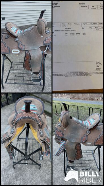 14” barrel saddle- serape print -double t, Double T Sarape , Mary Lou Bergamo , Siodło westernowe , Franklinville, Image 9