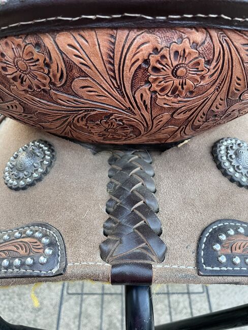 14” barrel saddle- serape print -double t, Double T Sarape , Mary Lou Bergamo , Siodło westernowe , Franklinville, Image 7