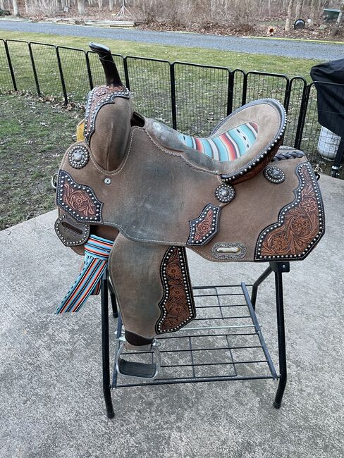 14” barrel saddle- serape print -double t, Double T Sarape , Mary Lou Bergamo , Western Saddle, Franklinville, Image 2