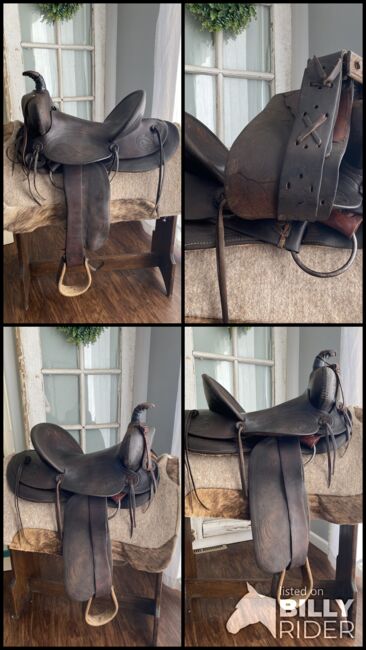 15” Antique Marshall Wells, Portland, OR, High Back Western Cowboy Saddle, Marshall Wells - Portland, OR, Kara, Western Saddle, Foley, Image 19