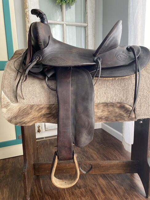 15” Antique Marshall Wells, Portland, OR, High Back Western Cowboy Saddle, Marshall Wells - Portland, OR, Kara, Western Saddle, Foley, Image 11