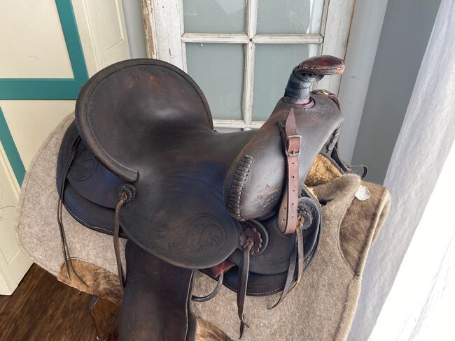 15” Antique Marshall Wells, Portland, OR, High Back Western Cowboy Saddle, Marshall Wells - Portland, OR, Kara, Western Saddle, Foley, Image 9