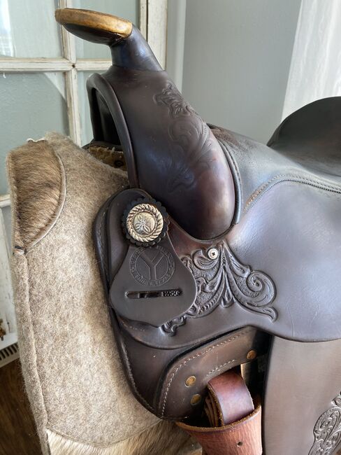15” Circle Y Park & Trail Western Saddle w/ Leather Tooling!, Circle Y Park and Trail, Kara, Western Saddle, Foley, Image 12