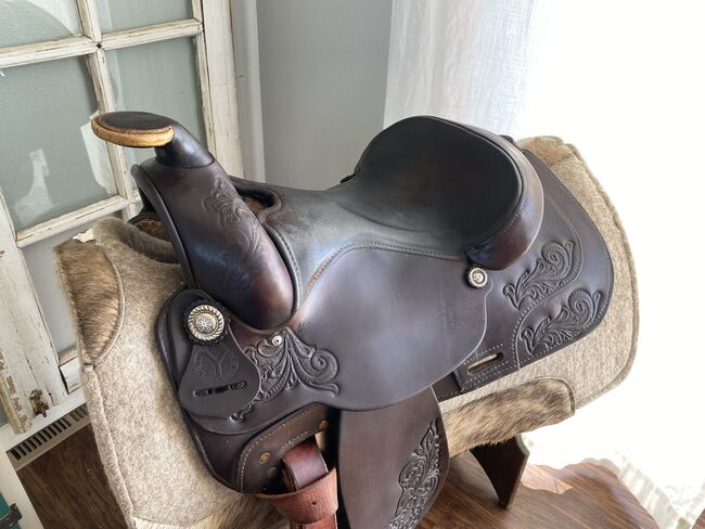 15” Circle Y Park & Trail Western Saddle w/ Leather Tooling!, Circle Y Park and Trail, Kara, Western Saddle, Foley, Image 15