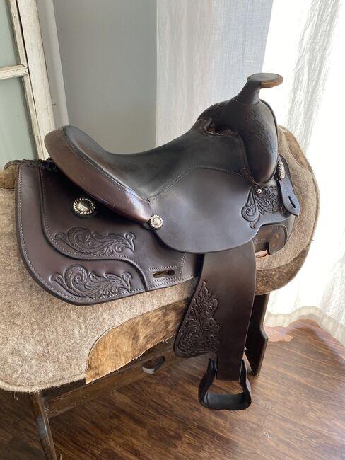 15” Circle Y Park & Trail Western Saddle w/ Leather Tooling!, Circle Y Park and Trail, Kara, Western Saddle, Foley, Image 9