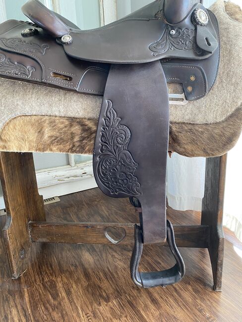 15” Circle Y Park & Trail Western Saddle w/ Leather Tooling!, Circle Y Park and Trail, Kara, Western Saddle, Foley, Image 6